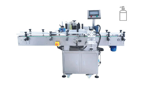 Automatic vertical round bottle positioning labeling machine