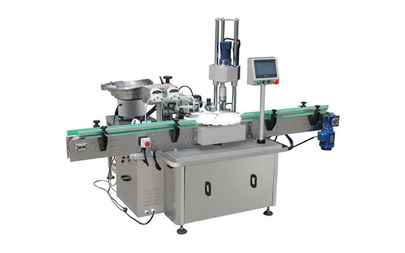 Automatic rotary fling, plugging and capping monobloc machine