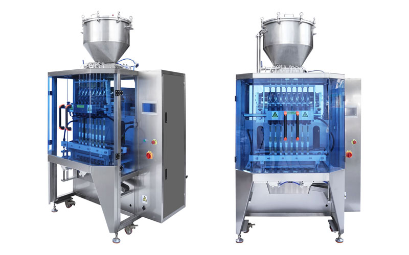 Multi-row back seal liquid packaging machine