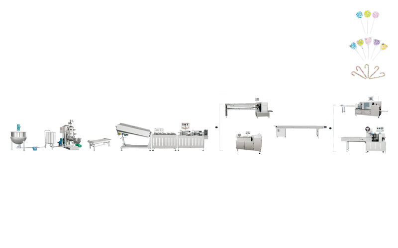 flat loppipop/cane candy production line